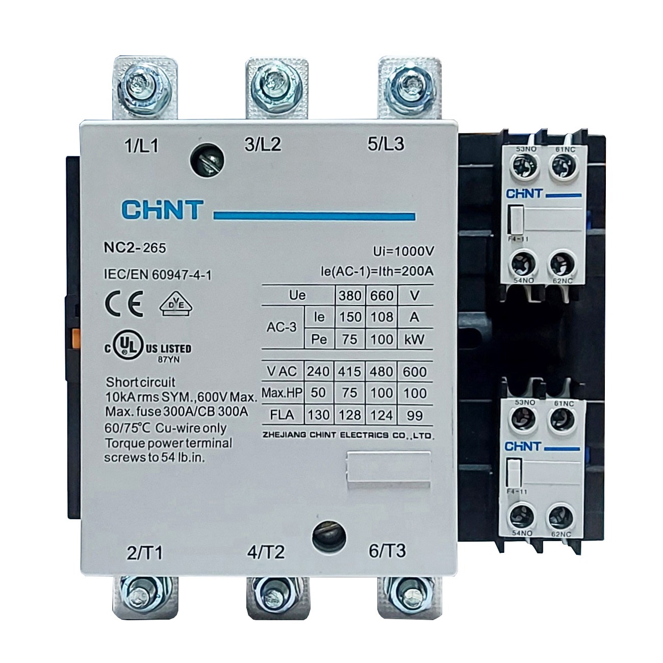 CONTACTOR 265 220V 3NA AC/DC